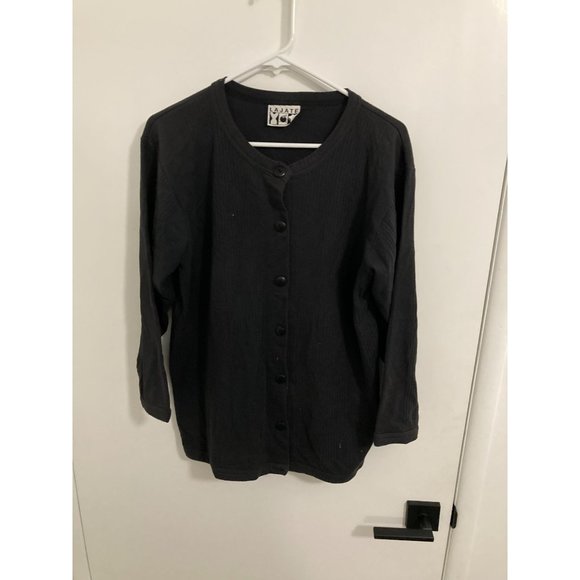 Lajate Women's Vintage Button Down Sweater Shirt, Navy, Medium - Picture 1 of 2